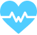 Heart health symbol in blue