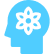 Blue human head with a flower inside symbolizing mental health and growth.