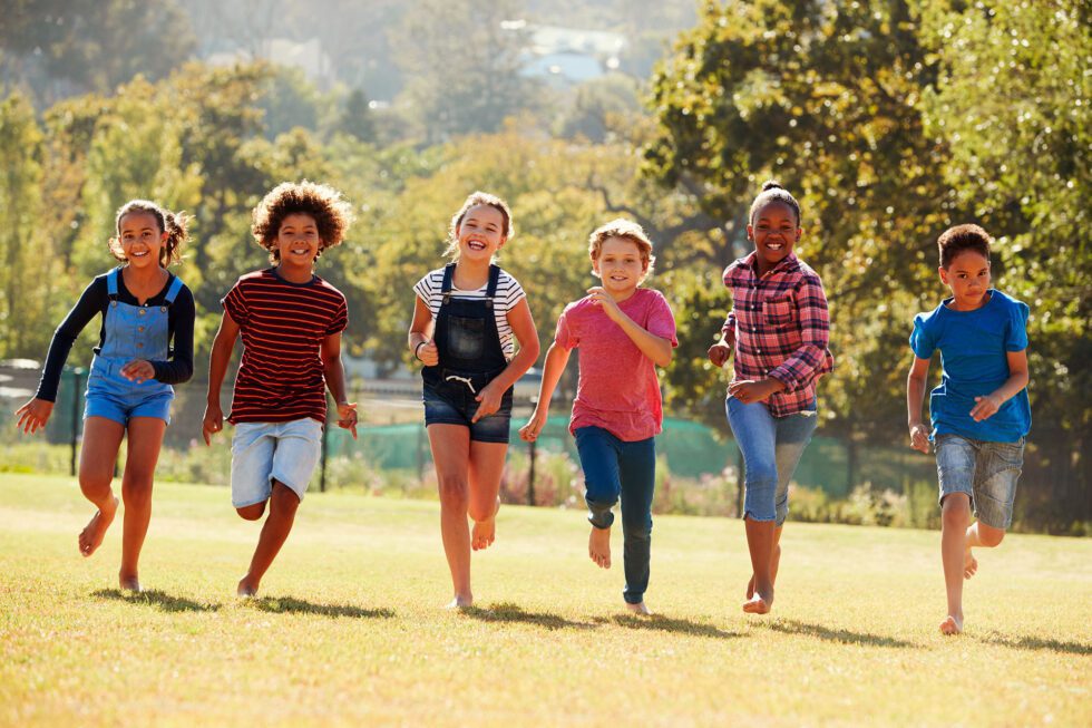 Children playing outdoors together