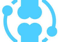 Blue icon showing joint bones connected by orbiting spheres.
