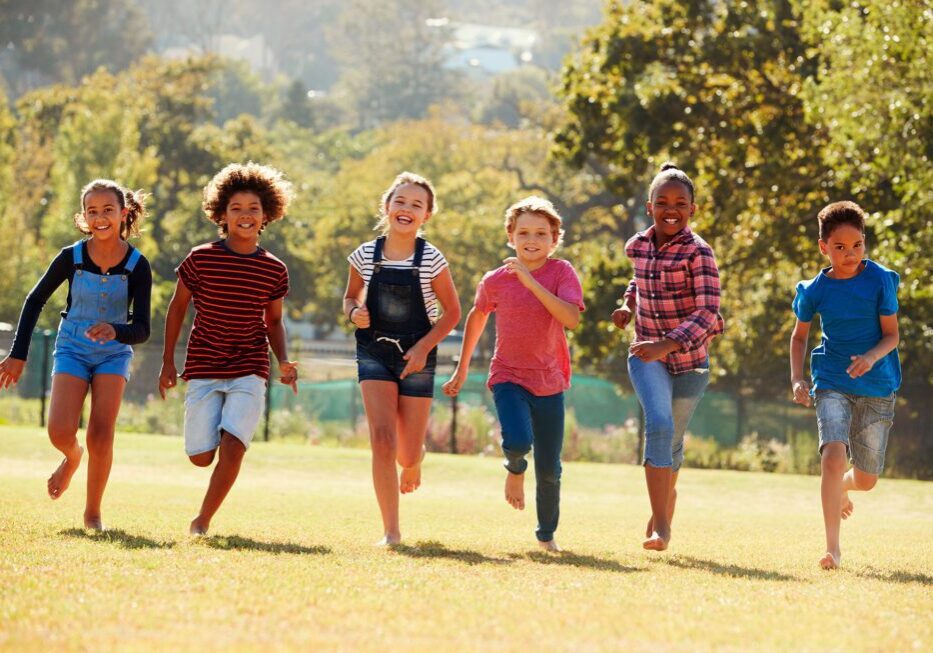 Children playing outdoors together
